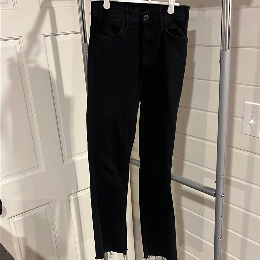 MOTHER Black Women's Jeans hustler ankle fray